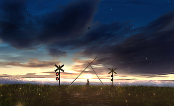 Anime Girl Scenery Train , anime-girl, anime, artist, artwork, digital-art HD wallpaper