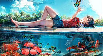 beach, tropical fish, tropical, reef HD wallpaper