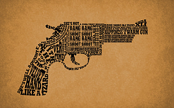 Typography, Artistic, Gun, Pistol, Weapon HD wallpaper