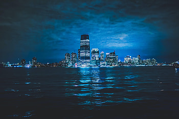 Cities, Sea, City, Building, Lights, Night City HD wallpaper