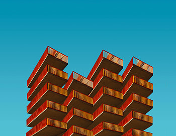 Orange, arcade, building HD wallpaper