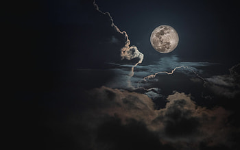 Full moon, Equinox wonder, Lunar beauty, Nighttime charm HD wallpaper