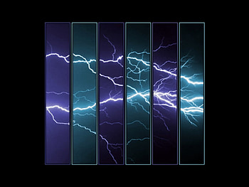 Lightning, blue, abstract HD wallpaper