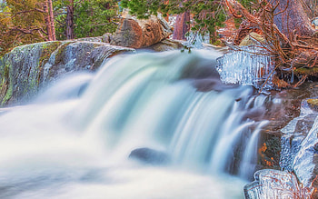 Eagle Falls Cascade, california, tahoe region, trees, rocks, usa, stones HD wallpaper