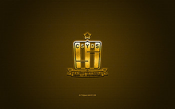 Santamarina, Argentine football club, yellow logo, yellow carbon fiber background, Primera B Nacional, football, Buenos Aires, Argentina, Santamarina logo HD wallpaper
