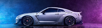 Nissan R35 Dual Monitor, Liberty Walk Cars HD wallpaper