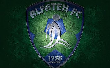 Al Fateh SC, Saudi Arabian football team, green background, Al Fateh SC logo, grunge art, Saudi Pro League, Al-Ahsa, football, Saudi Arabia, Al Fateh SC emblem HD wallpaper