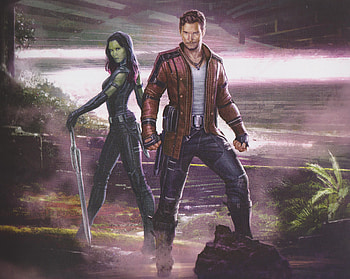 Star Lord And Gamora Artwork, star-lord, gamora, artwork, artwork HD wallpaper