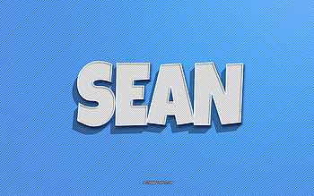 Sean, blue lines background, with names, Sean name, male names, Sean greeting card, line art, with Sean name HD wallpaper
