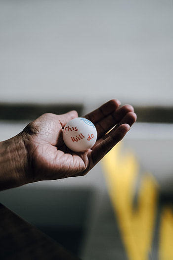 Words, Hand, Tennis Ball, Wrinkles HD phone wallpaper