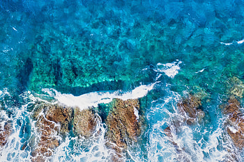 Nature, Sea, Waves, View From Above, Spray HD wallpaper