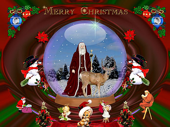 Saint Nick, eye candy, abstract, 3d, fractal, collage HD wallpaper