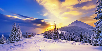 Wintertime, winter, frost, slope, landscape, cold, beautiful, mountain, snow, ski, trees, sky, forest, sunset HD wallpaper