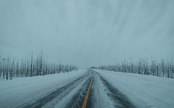 Winter, Nature, Snow, Road, Asphalt HD wallpaper