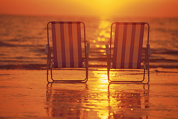 Sunset, Sea, Miscellanea, Miscellaneous, Relaxation, Rest, Cot HD wallpaper