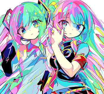 Hatsune Miku & Luka Megurine, Luka Megurine, Hatsune Miku, Anime, Vocaloid HD wallpaper