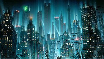 Floodgate City , scifi, city, artist, artwork, digital-art, buildings, artstation HD wallpaper