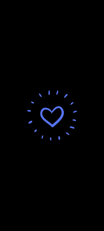 Blue Heart Amoled – Chill Out, 1080x2400 Amoled HD phone wallpaper
