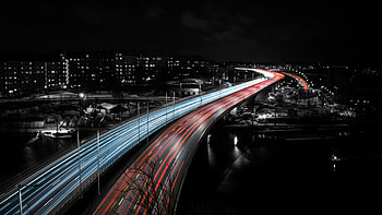 Stockholm Highway Speed Trails Lights, long-exposure, trails, highway, bridge, graphy HD wallpaper
