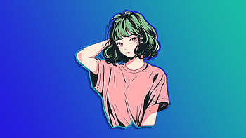 Anime Girl Sticker Art, anime-girl, anime, artist, artwork, digital-art HD wallpaper