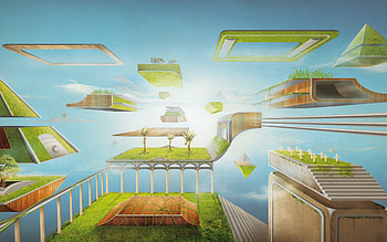 Space Garden, space, garden, graphics, creative HD wallpaper
