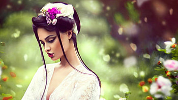ღ, Woman, Flowers, Model, Garden HD wallpaper