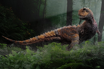 Trees, Fantasy, Grass, Reptiles, Dinosaur, Mesozoic Era HD wallpaper