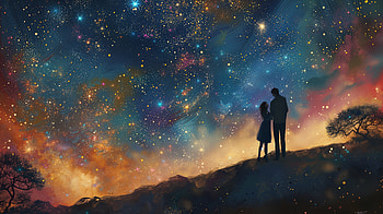 Stargazing Couple's Romantic Night Sky, couple, Night Sky, star gazing, Romantic, Stars HD wallpaper