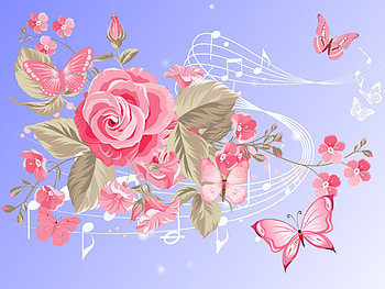Bunch of Butterflies, Butterflies, Flowers, Happiness, Pink HD wallpaper