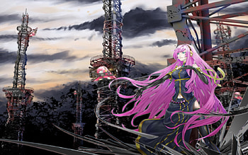 Megurine Luka, luka, song, cute, vocaloid, sexy pose, long hair, luka megurine, female, sexy, sweet, thigh highs, hot, pink hair, anime girl, pretty, sing, cool HD wallpaper