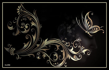 Hidden Beauty, black, fantasy, art, woman girl, beauty HD wallpaper