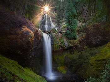 Falls Creek Falls, waterfall, nature, sun, forest HD wallpaper