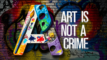 Art Is Not a Crime: A Colorful Message, artistic, graffiti, creativity, mural HD wallpaper