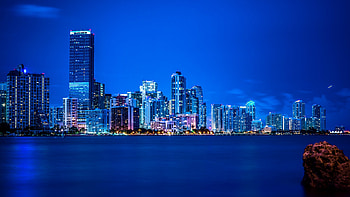 Miami travels, Cityscape , Night lights, U TV HD wallpaper