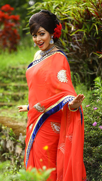 Sada, tamil actress, saree beauty HD phone wallpaper
