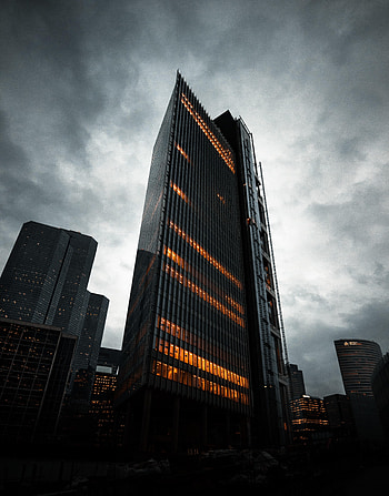 Cities, City, Building, Lights, Bottom View HD phone wallpaper
