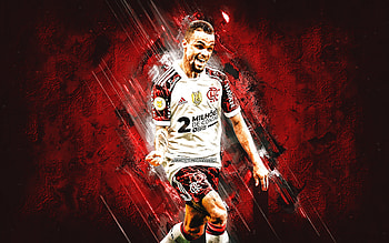 Michael, Flamengo, Brazilian soccer player, red stone background, Serie A, Brazil, soccer, Michael Richard Delgado de Oliveira HD wallpaper