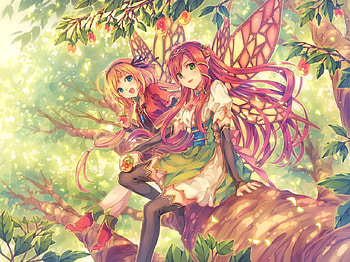Butterfly girls, wings, anime, butterfly, pretty, girls, beautiful, girl, beauty HD wallpaper