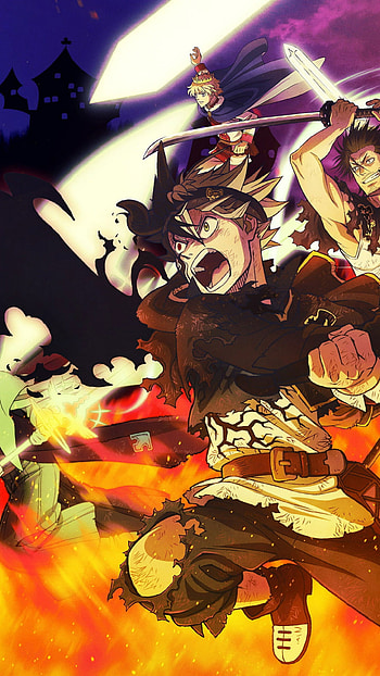 Anime , Asta and Yami, Black Clover characters, Action-packed HD phone wallpaper