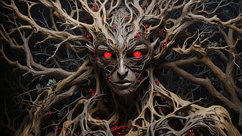 Tree Monster, tree, monster, flower, scary, forest HD wallpaper