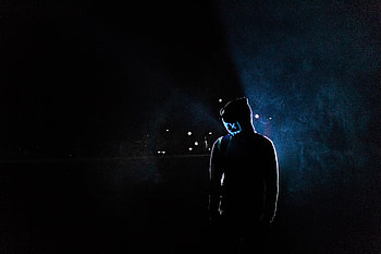 Mask Guy , mask, neon, person, graphy, dark HD wallpaper