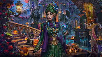Halloween Evening, digital, fantasy, art, , beautiful, girl, woman HD wallpaper