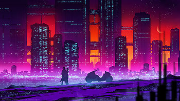Romantic Date Scifi Retrowave , retrowave, scifi, artist, artwork, digital-art, artstation HD wallpaper