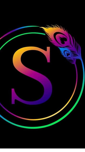 S Name Letter, Beautiful, Peacock Feather, design HD phone wallpaper