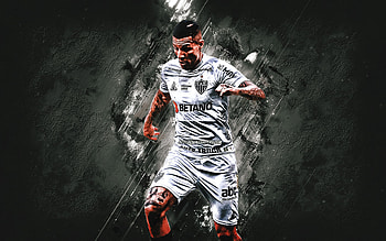 Guilherme Arana, Atletico Mineiro, Brazilian footballer, portrait, Serie A, Brazil, white stone background, football HD wallpaper