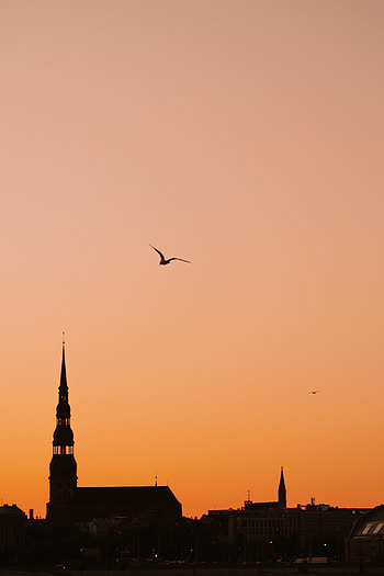 Cities, Sunset, Architecture, Lock, Silhouette HD phone wallpaper