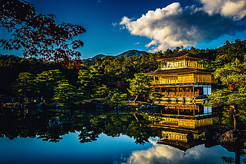 Kyoto Temple Reflection - Serene Lake, Japan, Kyoto, temple, lake HD wallpaper