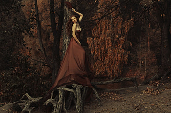 Beautiful Autumn, autumn, color, woman, tree HD wallpaper