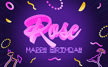 Happy Birtay Rose, , Purple Party Background, Rose, creative art, Happy Rose birtay, Rose name, Rose Birtay, Birtay Party Background HD wallpaper