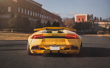 Lamborghini Yellow Rear , lamborghini, cars HD wallpaper